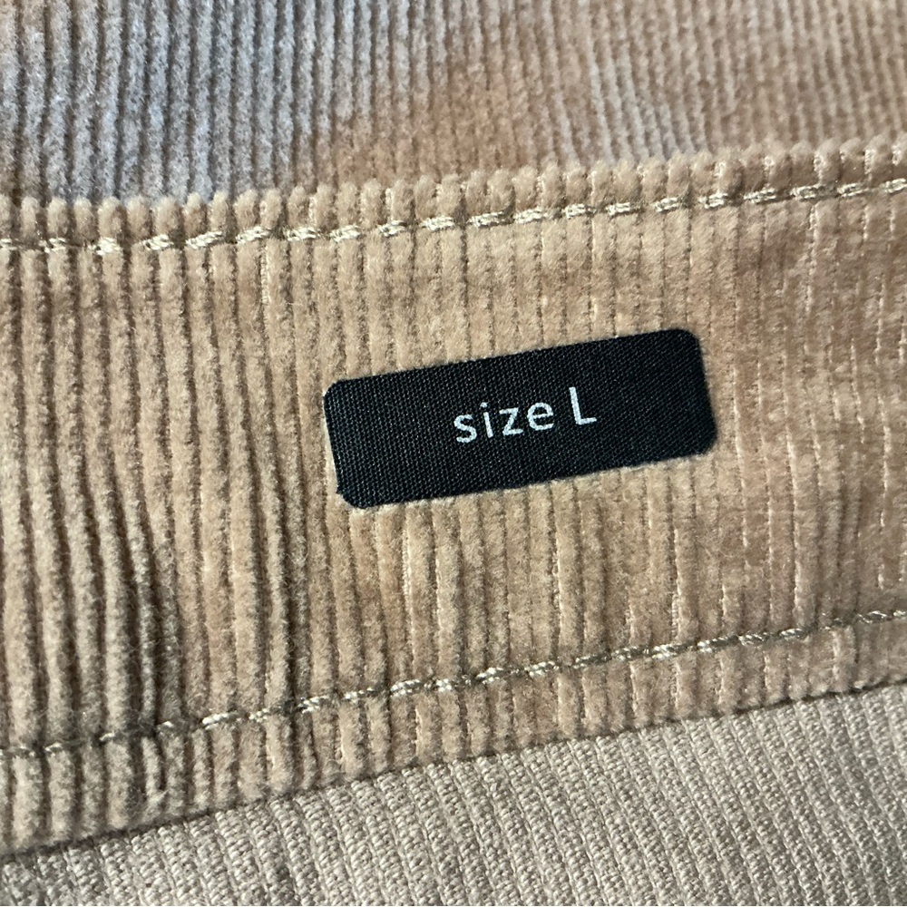 C’EST Toi Black Label Tan Corduroy Skirt High Waist Fall Neutral Stretch NWT L - Picture 6 of 8